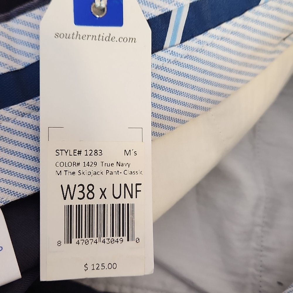 SOUTHERN TIDE The Skipjack Classic Fit Pant in True Navy, size W38 L UNF - Picture 6 of 10